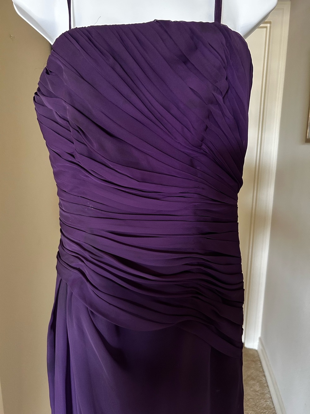 Vintage DaVinci Strapless Ruched Plum Evening Dress Size 10